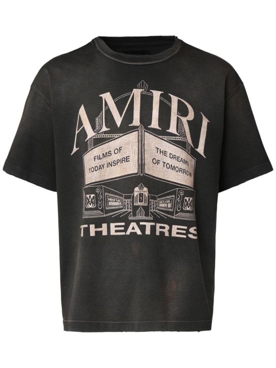 Amiri: Oversized T-Shirt „Theathers“ - Schwarz - men_0 | Luisa Via Roma