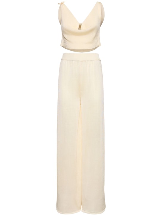 Baobab: Ayla科技织物针织上衣&裤子套装 - 白色 - women_0 | Luisa Via Roma