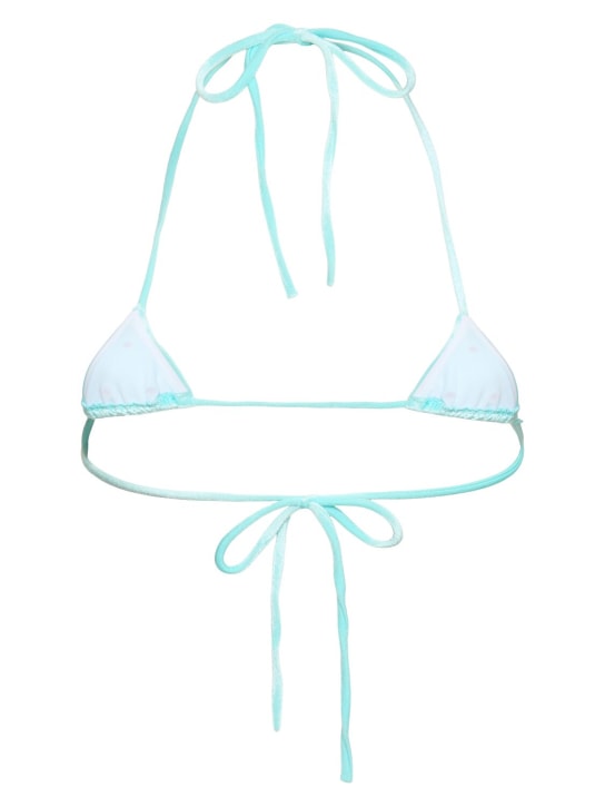 Dsquared2: Embellished chenille triangle bikini top - Light Blue - women_1 | Luisa Via Roma