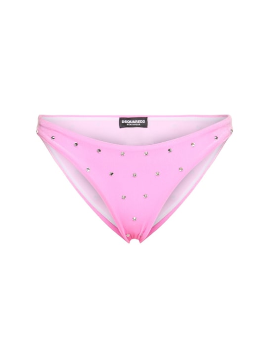 Dsquared2: Embellished chenille bikini bottoms - Fuchsia - women_0 | Luisa Via Roma