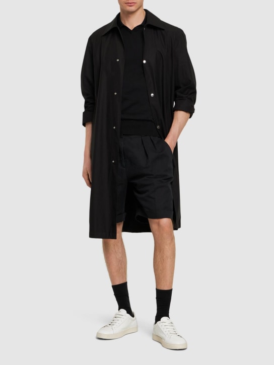 ASPESI: Shorts de gabardina de algodón - Negro - men_1 | Luisa Via Roma