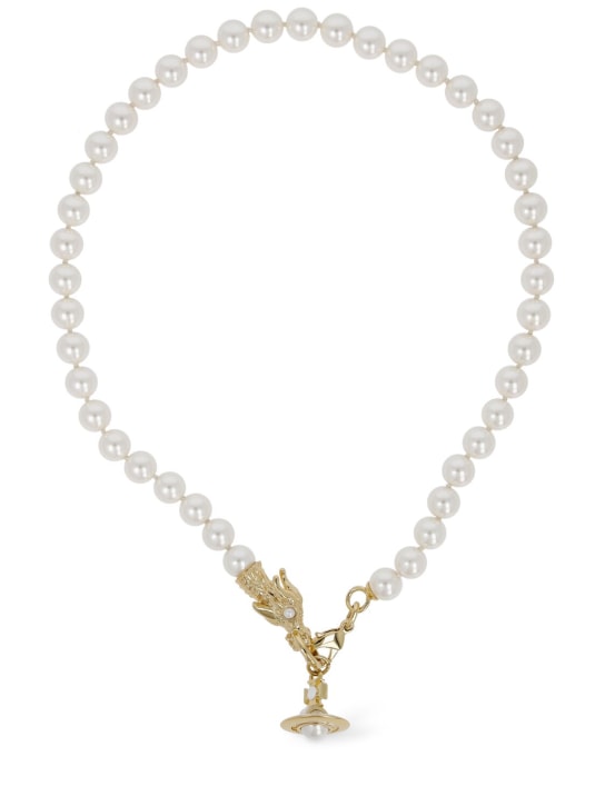 Vivienne Westwood: Dragon faux pearl necklace - women_0 | Luisa Via Roma