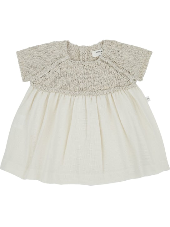 1 + IN THE FAMILY: Cotton & linen dress & diaper cover - Bej - kids-girls_0 | Luisa Via Roma