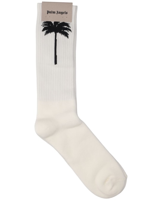 Palm Angels: The Palm cotton socks - Off-White - men_0 | Luisa Via Roma