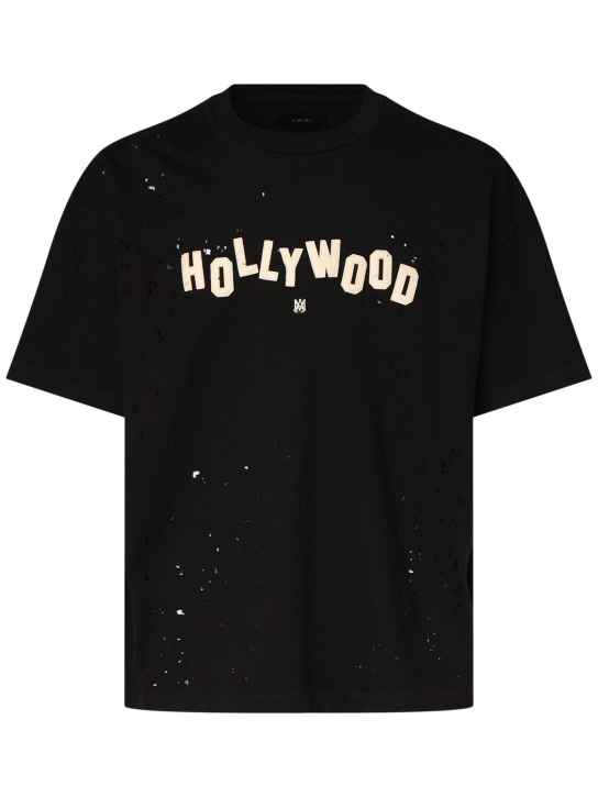 Amiri: Hollywood Shotgun オーバーサイズTシャツ - ブラック - men_0 | Luisa Via Roma