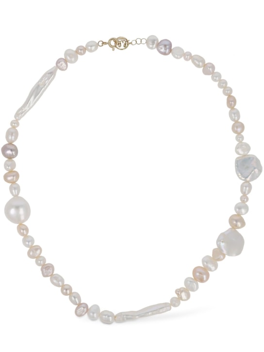 Lil Milan: Primo Bacio gold & pearl necklace - Gold/White - women_0 | Luisa Via Roma