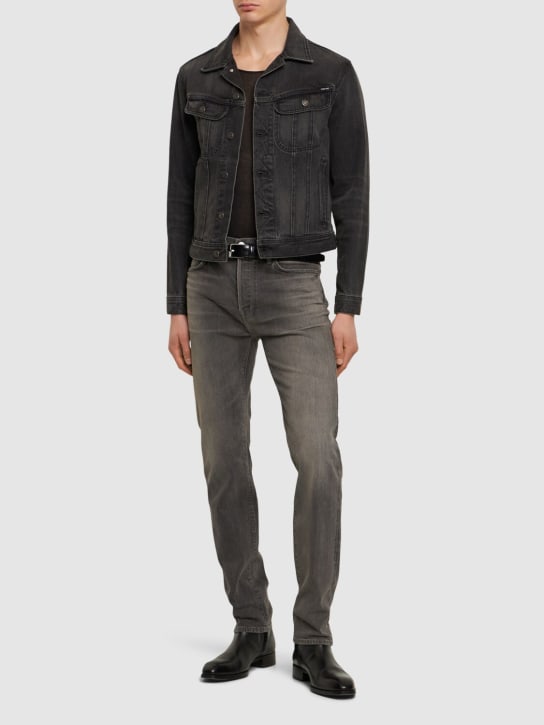 Tom Ford: Regular stretch denim jeans - Grey - men_1 | Luisa Via Roma