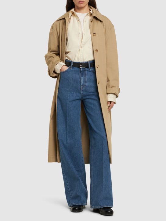 Toteme: Jean ample en denim de coton - Bleu - women_1 | Luisa Via Roma