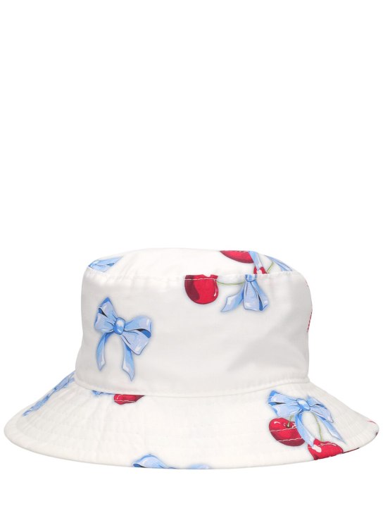Monnalisa: Cotton poplin bucket hat - Multicolor - kids-girls_1 | Luisa Via Roma
