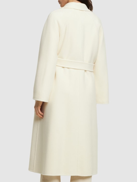 Max Mara: Ludmilla2 cashmere long coat w/ belt - Ivory - women_2 | Luisa Via Roma