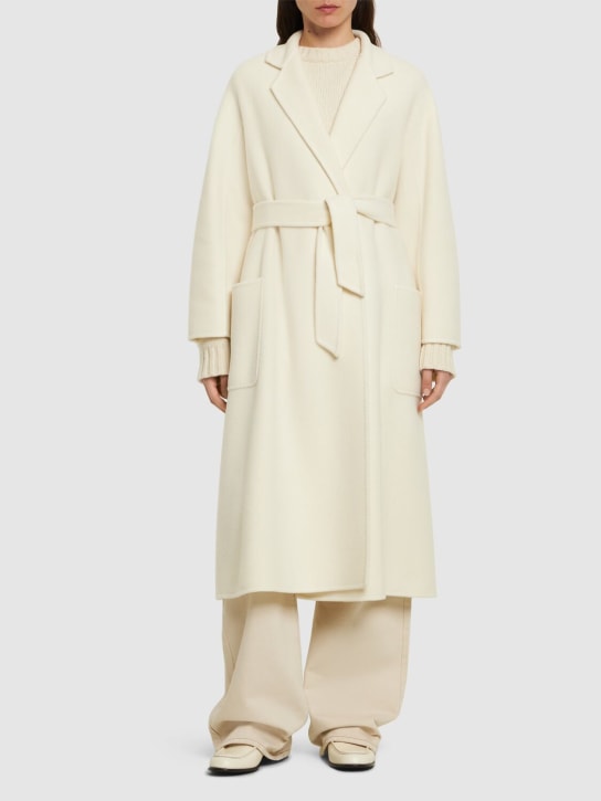 Max Mara: Ludmilla2 cashmere long coat w/ belt - Fil dişi rengi - women_1 | Luisa Via Roma