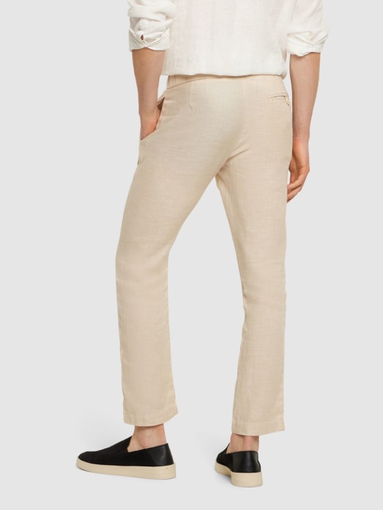 Frescobol Carioca: Oscar linen & cotton chino pants - Sand - men_2 | Luisa Via Roma