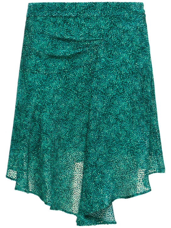 Isabel Marant: Selena printed viscose & silk mini dress - Yeşil - women_0 | Luisa Via Roma