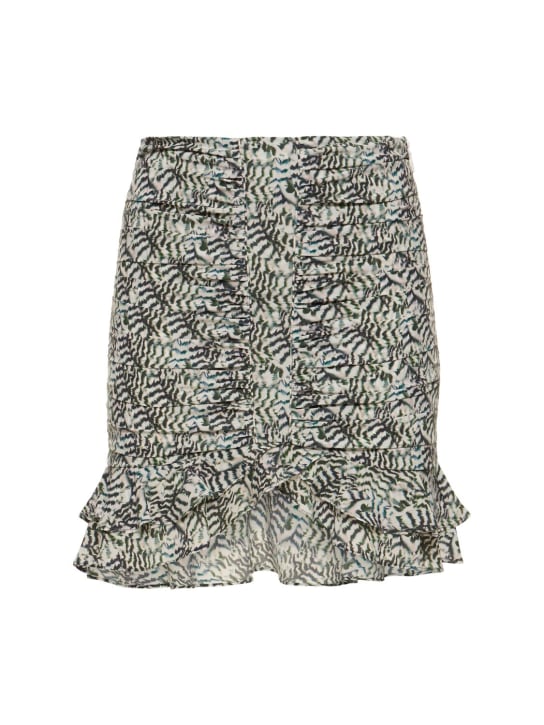Isabel Marant: Milendi printed stretch silk mini skirt - White/Green - women_0 | Luisa Via Roma