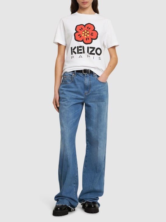 Kenzo Paris: Boke Flower loose cotton t-shirt - Beyaz - women_1 | Luisa Via Roma