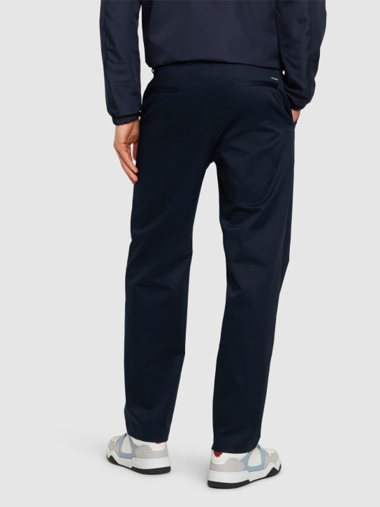 Dolce&Gabbana: Wide cotton gabardine chino pants - Blue Scurissimo - men_2 | Luisa Via Roma