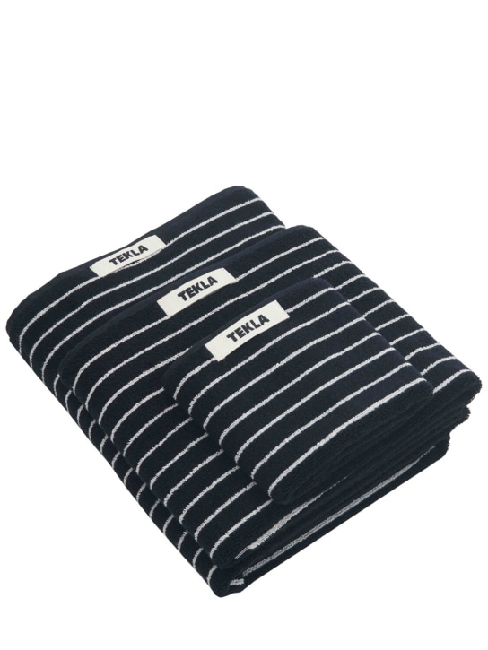 Tekla: Set de 3 toallas de algodón orgánico - Negro - ecraft_0 | Luisa Via Roma