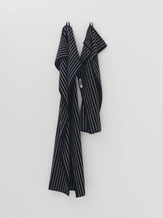 Tekla: Set of 3 organic cotton towels - Black - ecraft_2 | Luisa Via Roma