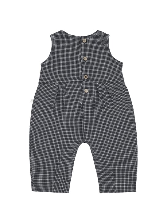 1 + IN THE FAMILY: Cotton seersucker overalls - Grey - kids-girls_1 | Luisa Via Roma