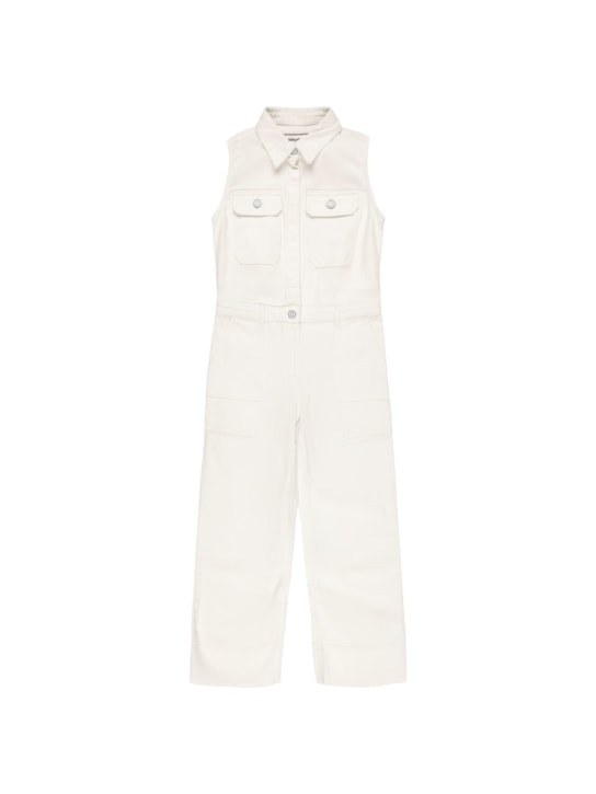 Zadig&Voltaire: Printed cotton denim jumpsuit - White - kids-girls_0 | Luisa Via Roma