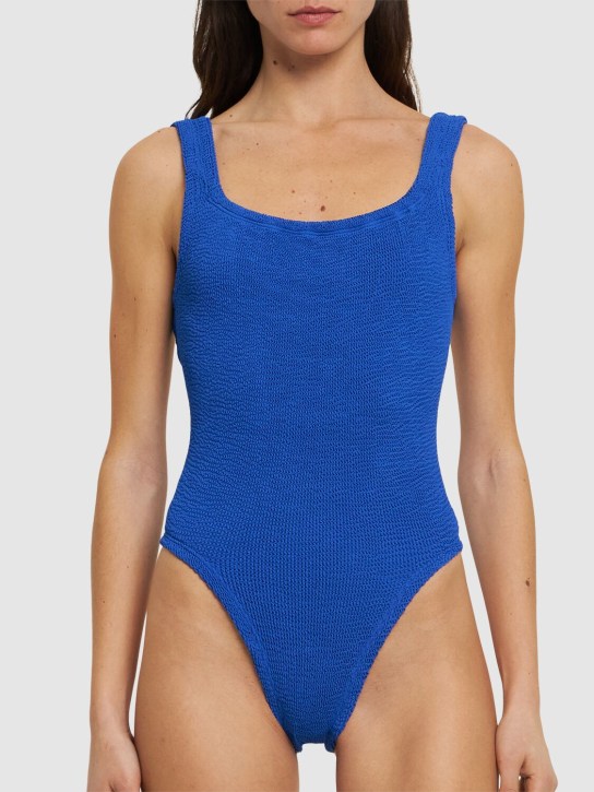 Hunza G: Square neck One piece swimsuit - Royal Blue - women_1 | Luisa Via Roma