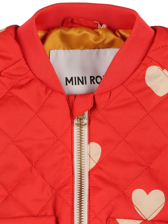 Mini Rodini: Piumino in nylon stampato trapuntato - Rosso - kids-girls_1 | Luisa Via Roma