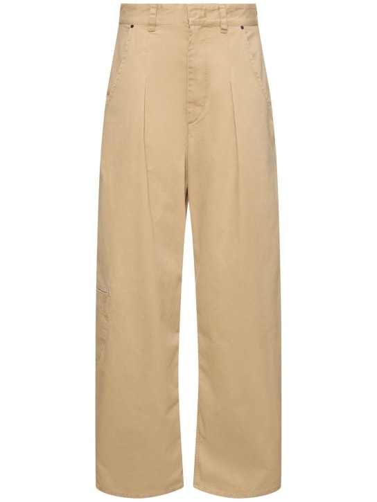 Isabel Marant: Lenadi cotton wide pants - Beige - women_0 | Luisa Via Roma