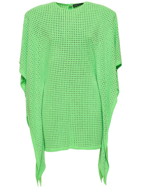 David Koma: Crystal embellished kaftan mini dress - Yeşil - women_0 | Luisa Via Roma