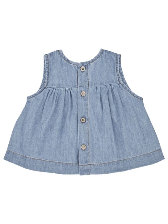 1 + IN THE FAMILY: Top in cotone chambray - Blu - kids-girls_1 | Luisa Via Roma