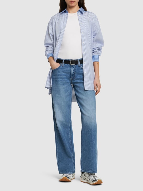 Mother: The Down Low Spinner Sneak jeans - Blue - women_1 | Luisa Via Roma