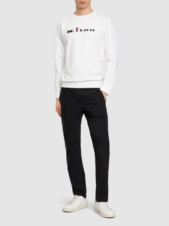Kiton: Sweatshirt aus Baumwolle mit Logo - Weiß - men_1 | Luisa Via Roma