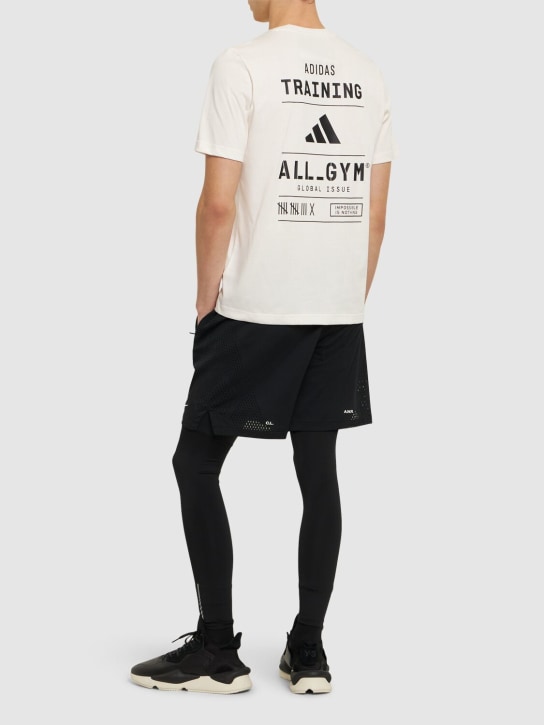adidas Performance: Kurzärmliges T-Shirt mit Logo - Weiß - men_1 | Luisa Via Roma