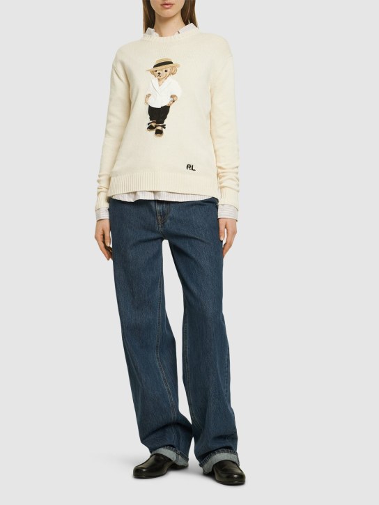 Ralph Lauren Collection: Maglia girocollo in jersey di cotone - Avorio - women_1 | Luisa Via Roma