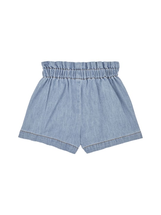 1 + IN THE FAMILY: Cotton chambray shorts - Blue - kids-girls_1 | Luisa Via Roma