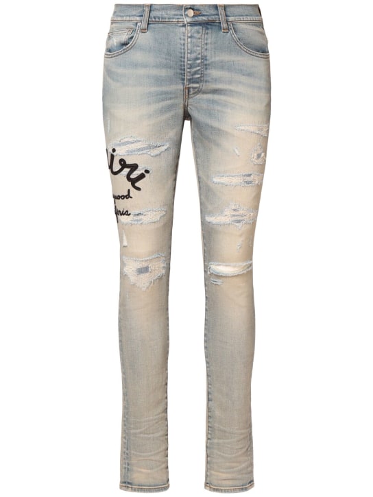 Amiri: Hollywood Thrasher skinny jeans - Lighblue - men_0 | Luisa Via Roma