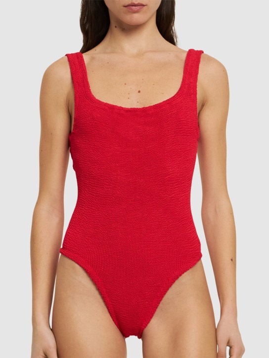 Hunza G: Square neck one piece swimsuit - Red - women_1 | Luisa Via Roma