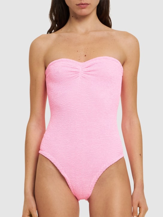 Hunza G: Brooke one piece strapless swimsuit - Fuşya - women_1 | Luisa Via Roma