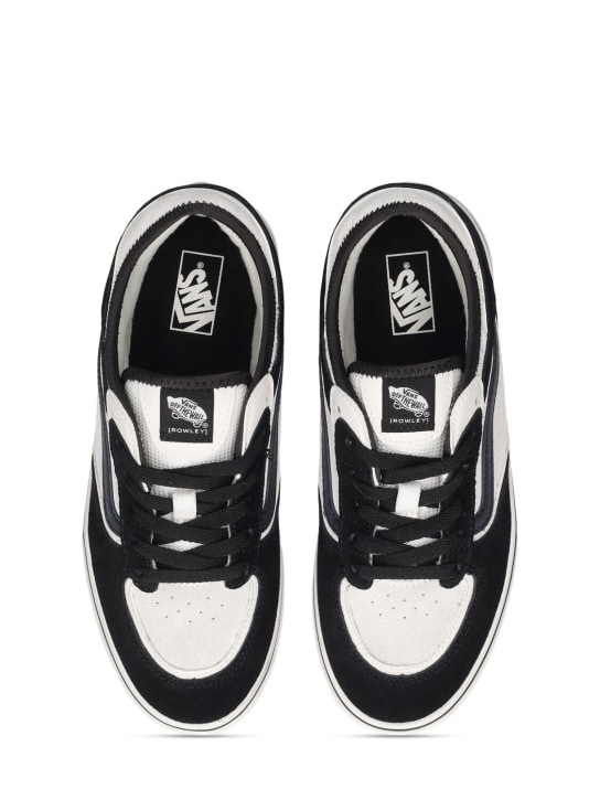 Vans: Rowley leather sneakers - Black/White - kids-boys_1 | Luisa Via Roma
