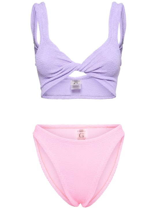 Hunza G: Duo Juno bikini set - Lilac/Pink - women_0 | Luisa Via Roma