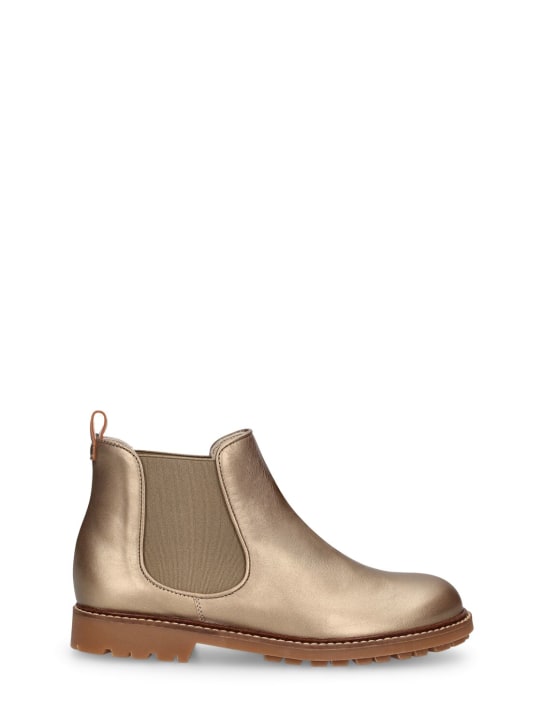 Bonpoint: Mathis leather boots - Altın Rengi - kids-girls_0 | Luisa Via Roma