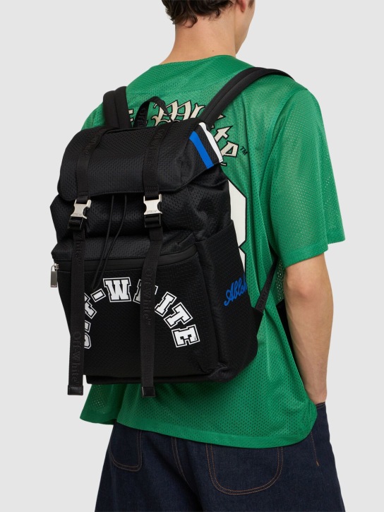 Off-White: Outdoor Hike nylon baseball backpack - Black - men_1 | Luisa Via Roma