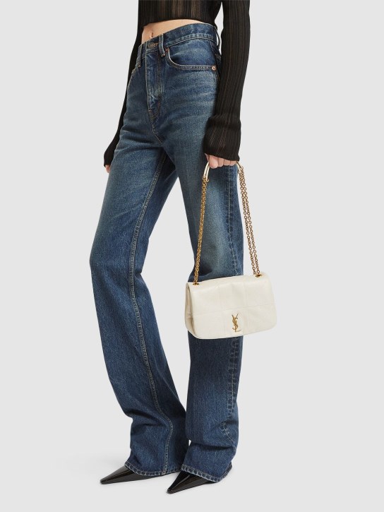 Saint Laurent: Mini Jamie 4.3 leather shoulder bag - Blanc Vintage - women_1 | Luisa Via Roma