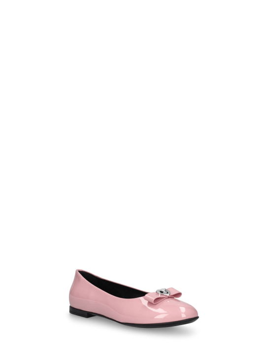 Versace: 皮革芭蕾平底鞋 - 粉色 - kids-girls_1 | Luisa Via Roma