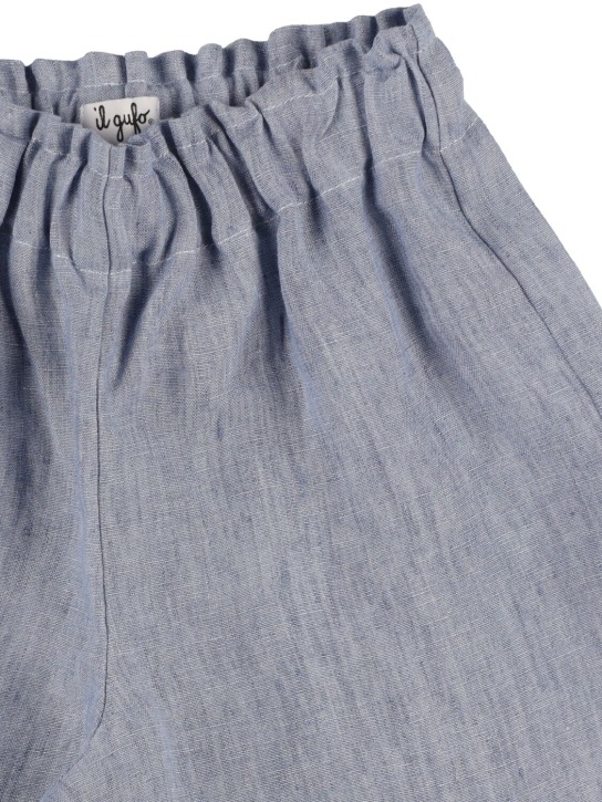 Il Gufo: Shorts de lino - Azul Claro - kids-girls_1 | Luisa Via Roma