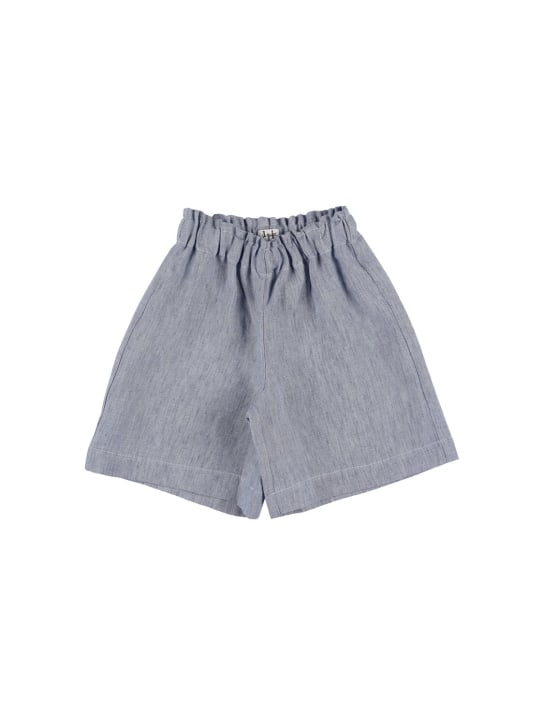 Il Gufo: Linen shorts - Açık Mavi - kids-girls_0 | Luisa Via Roma