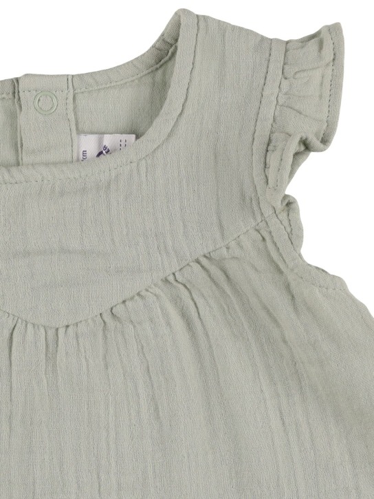 Petit Bateau: Top y shorts de algodón - Verde - kids-girls_1 | Luisa Via Roma