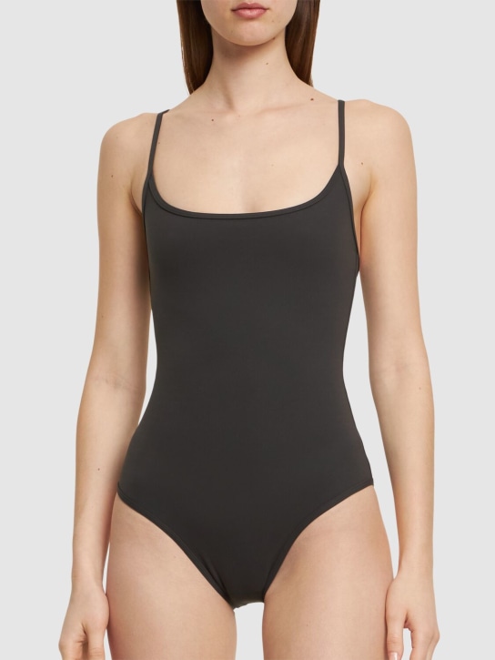Toteme: Square neck one piece swimsuit - Grey - women_1 | Luisa Via Roma