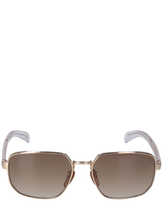 DB Eyewear by David Beckham: DB square metal sunglasses - Gold/Crystal - men_0 | Luisa Via Roma