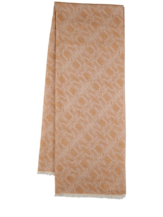 Max Mara: Eleonor wool & silk jacquard scarf - Kahverengi - women_0 | Luisa Via Roma