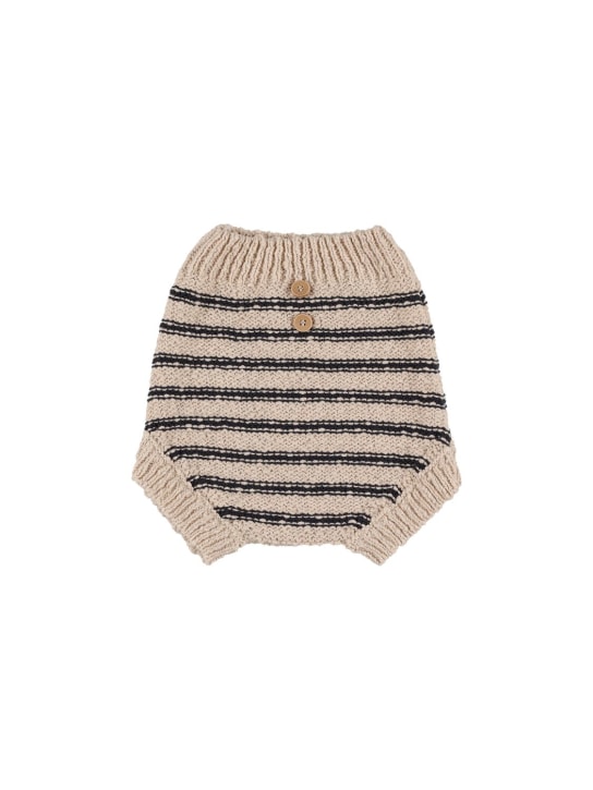 1 + IN THE FAMILY: Cotton & linen knit bloomers - Beige - kids-boys_0 | Luisa Via Roma